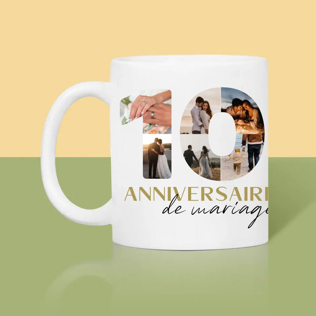 Collage Photo De Lettre: 10 Anniversaire De Mariage - Le Mug