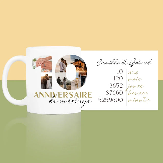 Collage Photo De Lettre: 10 Anniversaire De Mariage - Le Mug