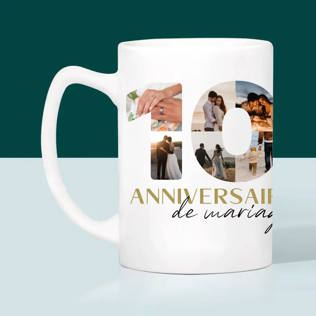 Collage Photo De Lettre: 10 Anniversaire De Mariage - Le Mug