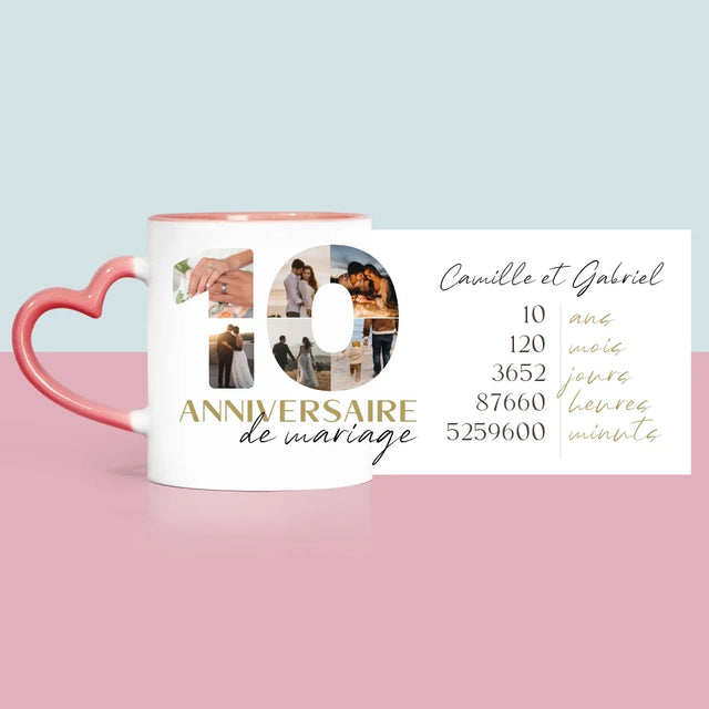 Collage Photo De Lettre: 10 Anniversaire De Mariage - Le Mug