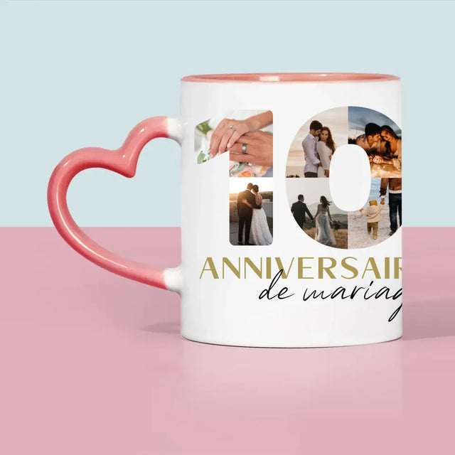 Collage Photo De Lettre: 10 Anniversaire De Mariage - Le Mug