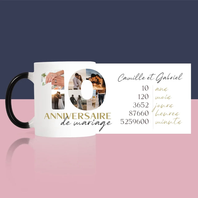 Collage Photo De Lettre: 10 Anniversaire De Mariage - Le Mug