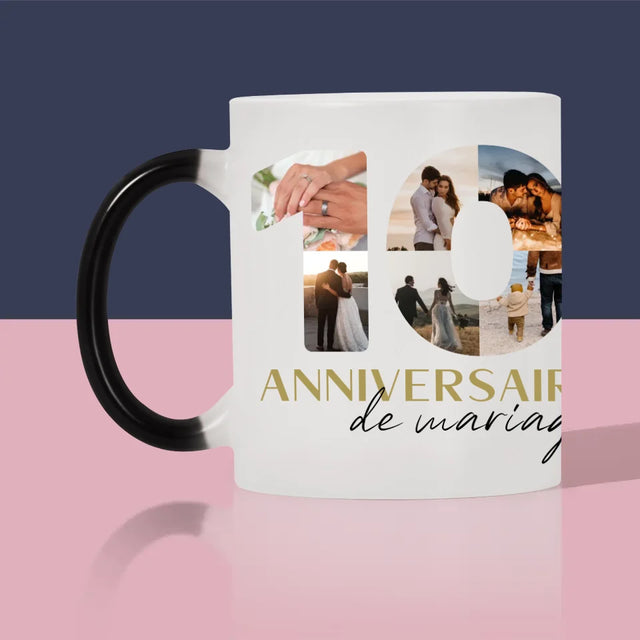 Collage Photo De Lettre: 10 Anniversaire De Mariage - Le Mug