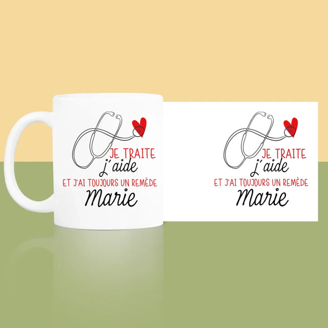 Prénom Et Texte: Je Traite, J'Aide - Le Mug