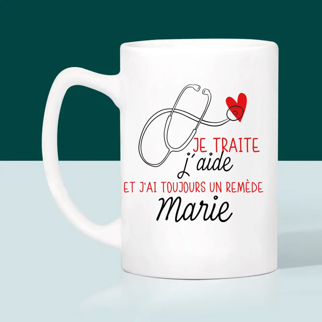 Prénom Et Texte: Je Traite, J'Aide - Le Mug