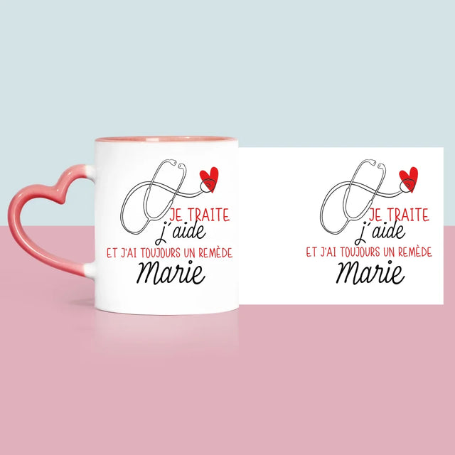 Prénom Et Texte: Je Traite, J'Aide - Le Mug