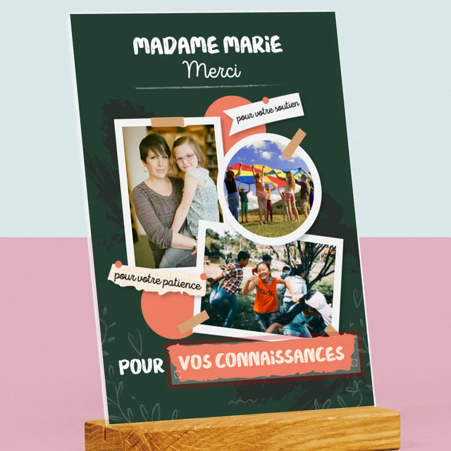 Collage Photo: Merci Pour Vos Connaissances - Impression Sur Verre Acrylique