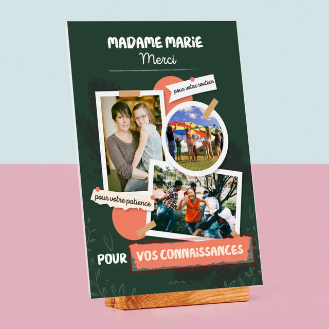 Collage Photo: Merci Pour Vos Connaissances - Impression Sur Verre Acrylique