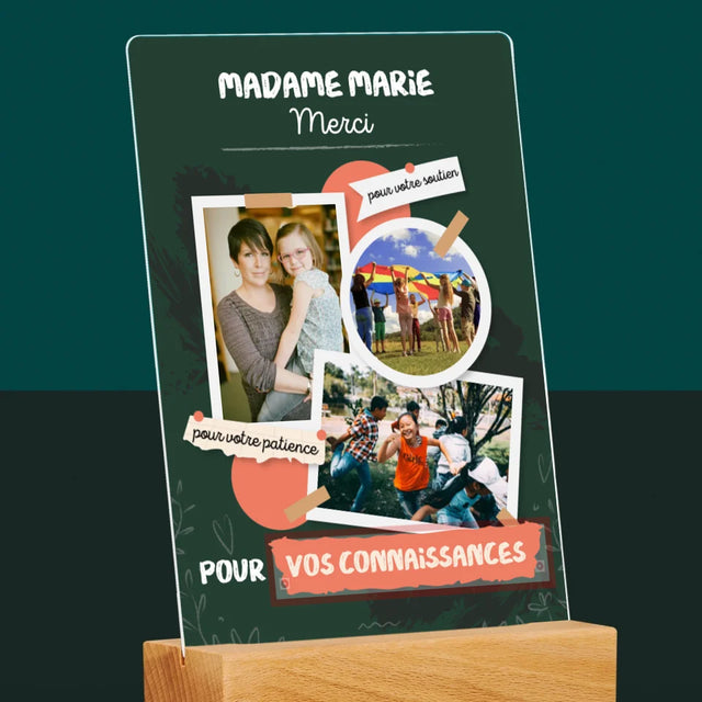 Collage Photo: Merci Pour Vos Connaissances - Impression Sur Verre Acrylique