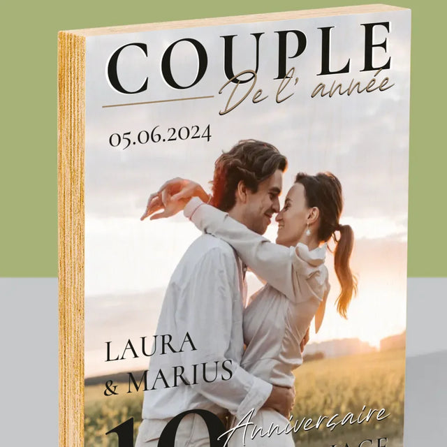 Couverture De Magazine: Couple De L'Année - Impression Sur Bois