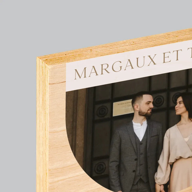 Photo Et Texte: Premier Anniversaire De Mariage - Impression Sur Bois