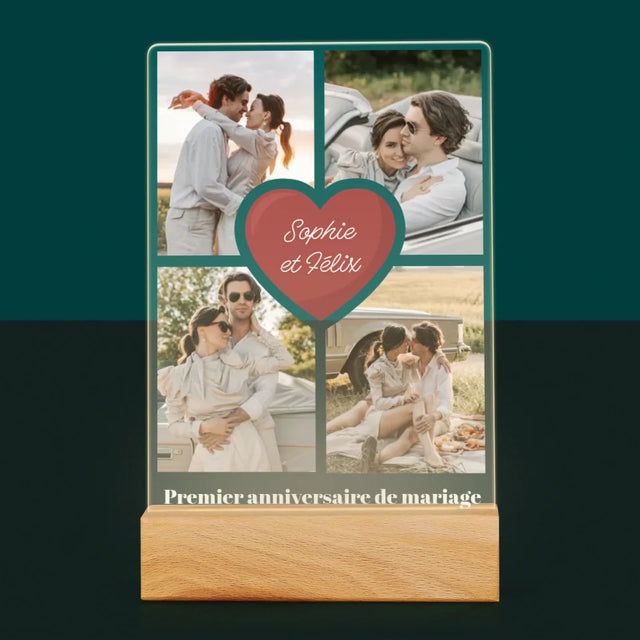 Forme Des Photos: Anniversaire De Mariage Coeur - Impression Sur Verre Acrylique