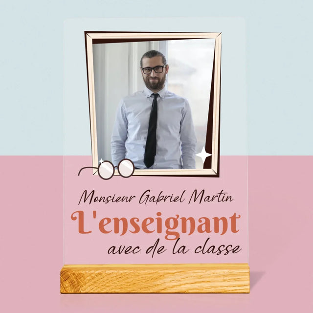 Photo Et Texte: L'Enseignant Avec De La Classe - Impression Sur Verre Acrylique
