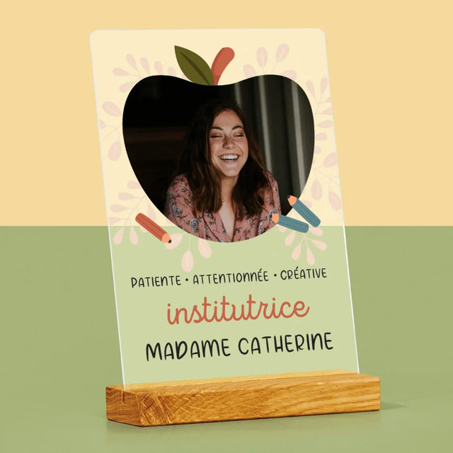 Photo Et Texte: Institutrice - Impression Sur Verre Acrylique