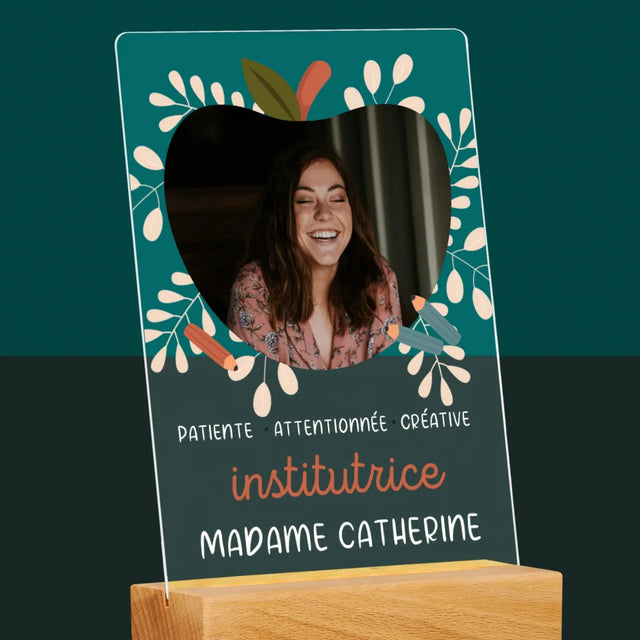 Photo Et Texte: Institutrice - Impression Sur Verre Acrylique