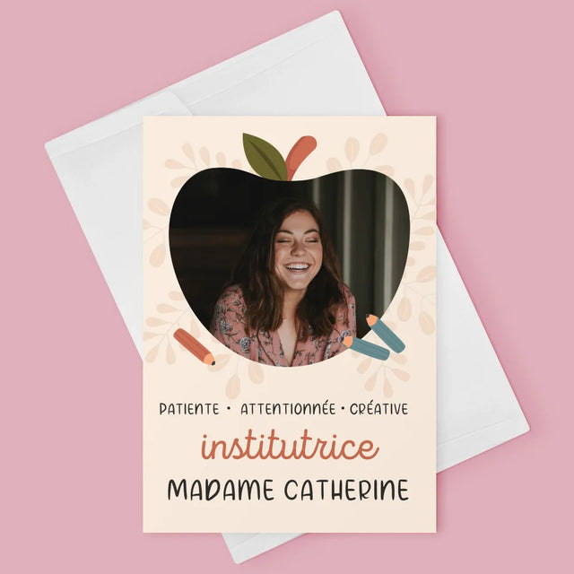Photo Et Texte: Institutrice - Carte De Vœux