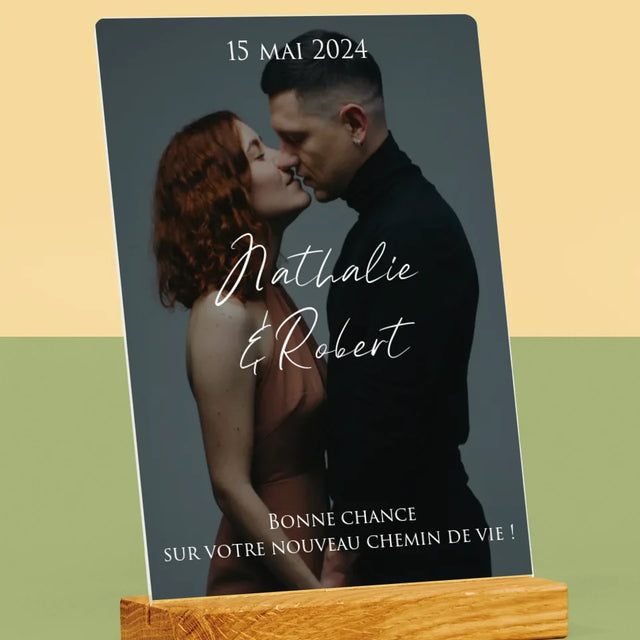 Photo Et Texte: Photo De Mariage, Les Souhaits - Impression Sur Verre Acrylique 