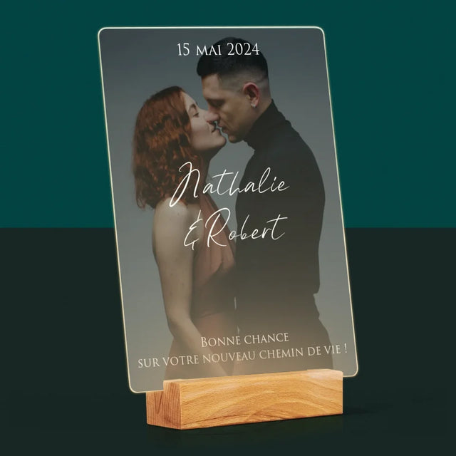 Photo Et Texte: Photo De Mariage, Les Souhaits - Impression Sur Verre Acrylique 