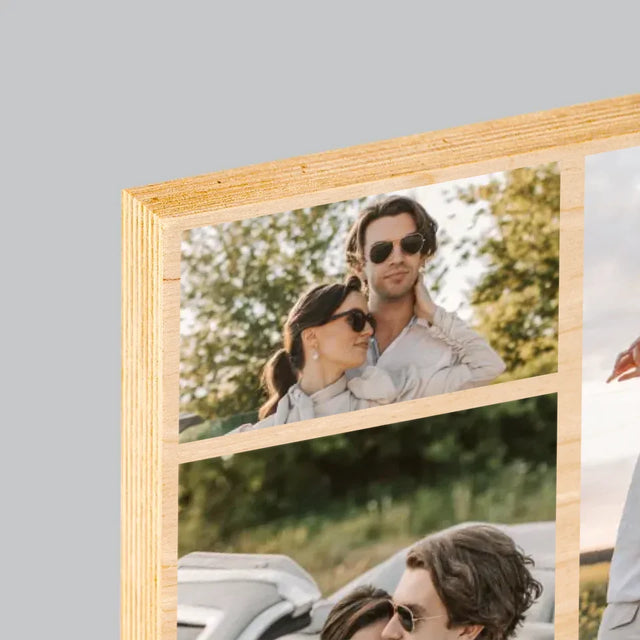 Collage Photo: Madame Et Monsieur - Impression Sur Bois