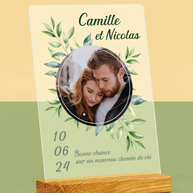 Photo Et Texte: Feuilles De Mariage - Impression Sur Verre Acrylique