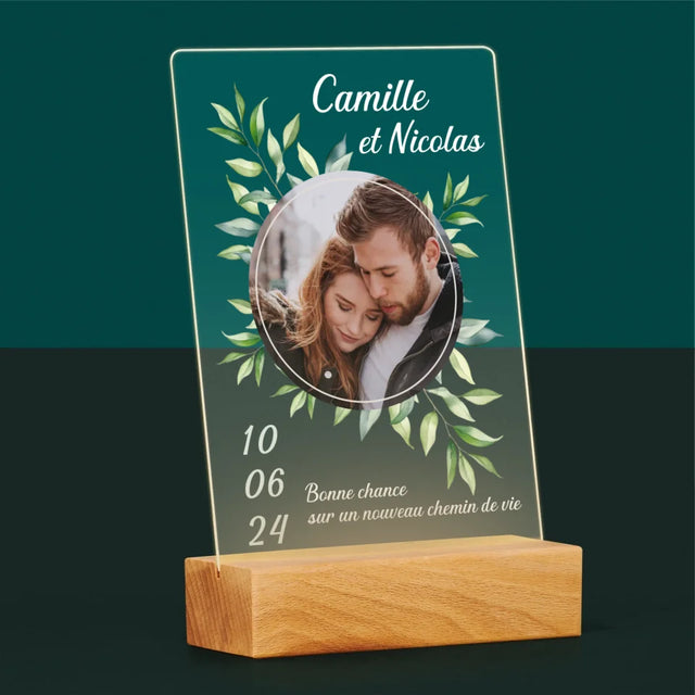 Photo Et Texte: Feuilles De Mariage - Impression Sur Verre Acrylique