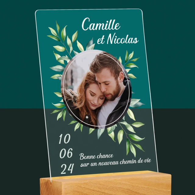 Photo Et Texte: Feuilles De Mariage - Impression Sur Verre Acrylique