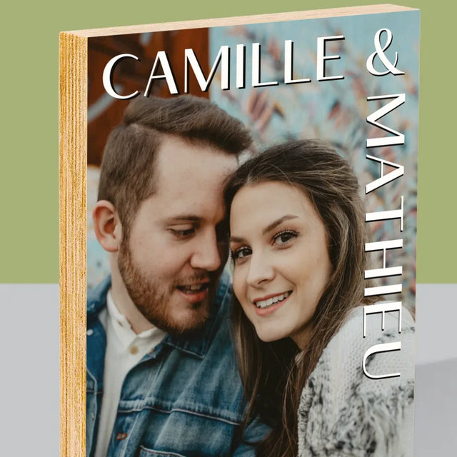 Photo Et Texte: Noms De Mariag - Impression Sur Bois