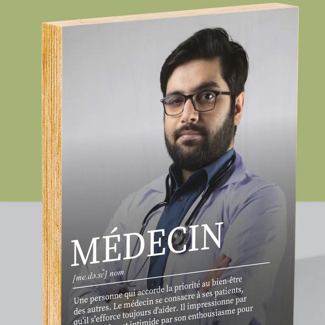 Photo Et Texte: Médecin Définition - Impression Sur Bois