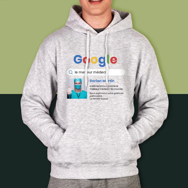 Photo Et Texte: Meilleur Médecin Résultat Google - Sweat À Capuche Pour Hommes