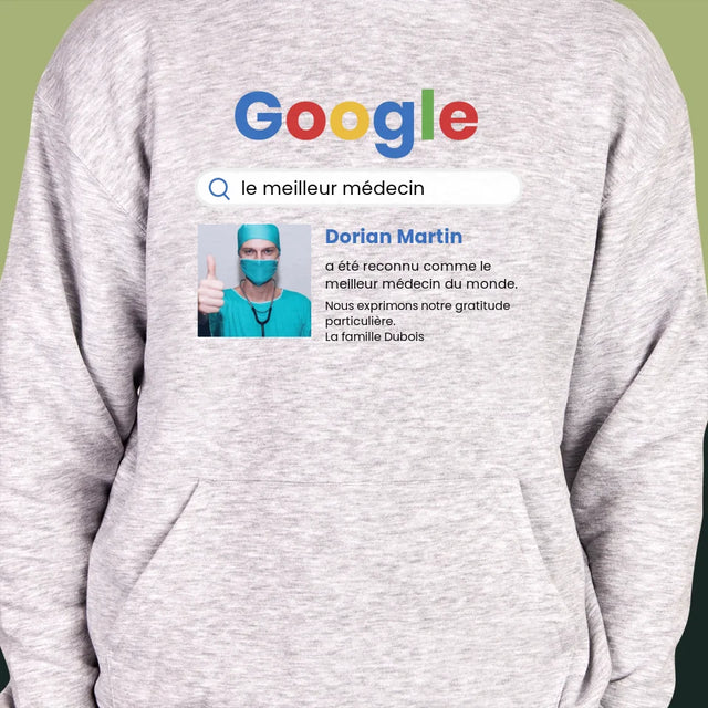 Photo Et Texte: Meilleur Médecin Résultat Google - Sweat À Capuche Pour Hommes