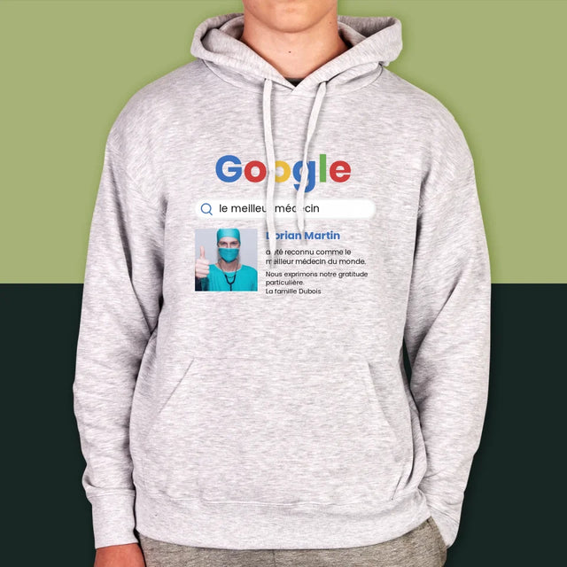 Photo Et Texte: Meilleur Médecin Résultat Google - Sweat À Capuche Pour Hommes