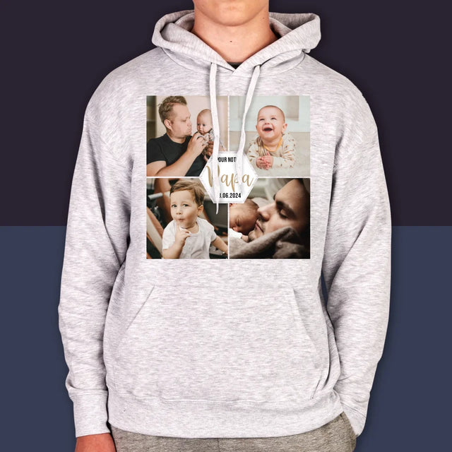 Collage Photo: Pour Notre Papa - Sweat À Capuche Pour Hommes