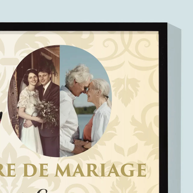 Collage Photo De Lettre: 40E Anniversaire De Mariage - Impression Encadrée 30X40