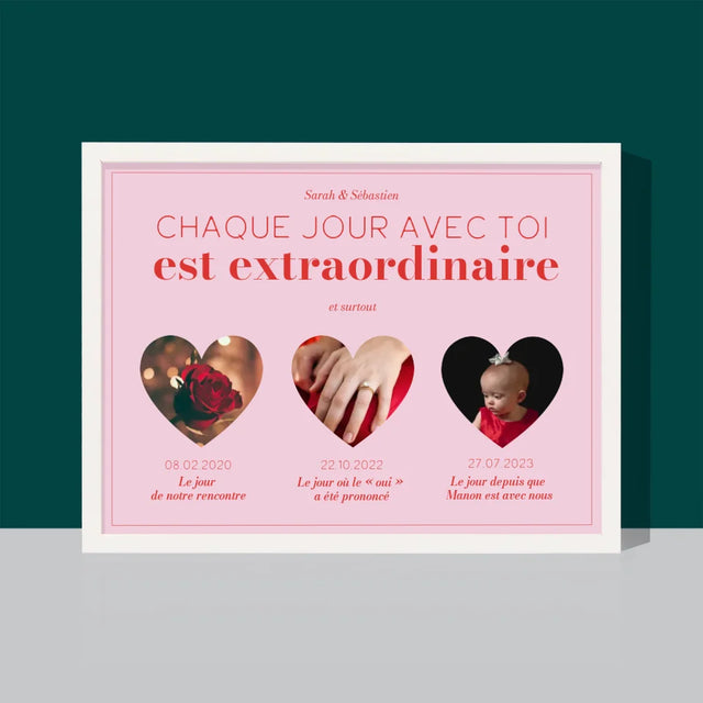 Notre Histoire: Le Jour Extraordinaire - Notre Histoire - Impression Encadrée 30X40