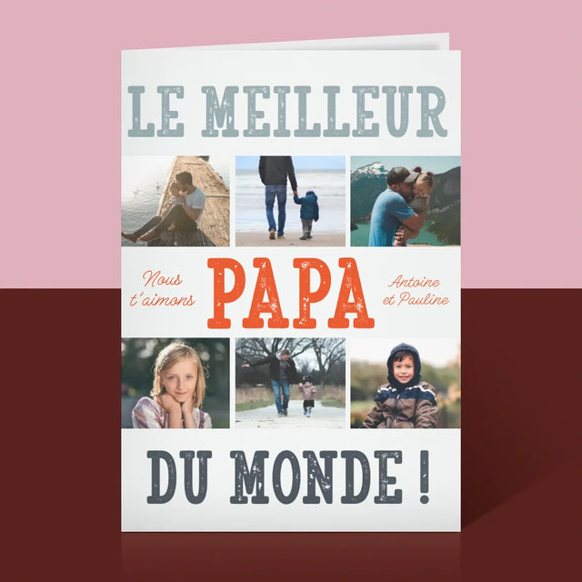 Collage Photo: Le Meilleur Papa Du Monde Photos - Carte De Vœux