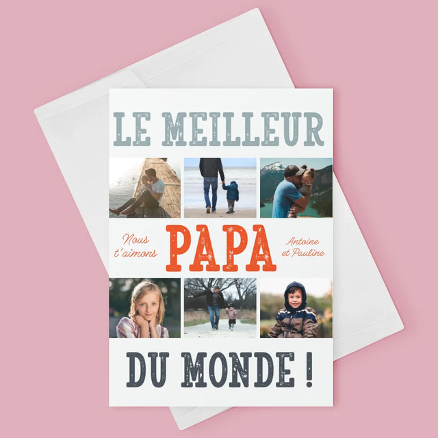 Collage Photo: Le Meilleur Papa Du Monde Photos - Carte De Vœux