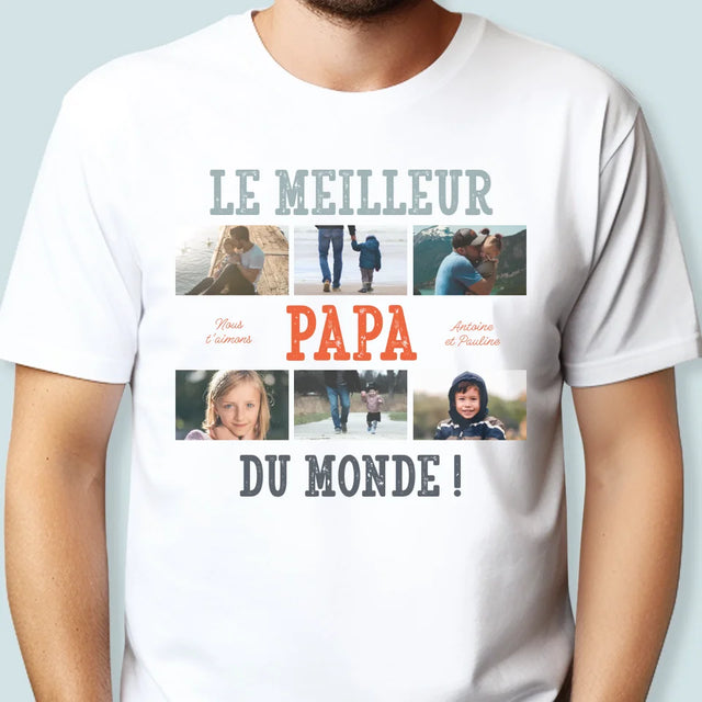 Le Collage Photo: Le Meilleur Papa Du Monde Photos - T-Shirt Pour Hommes