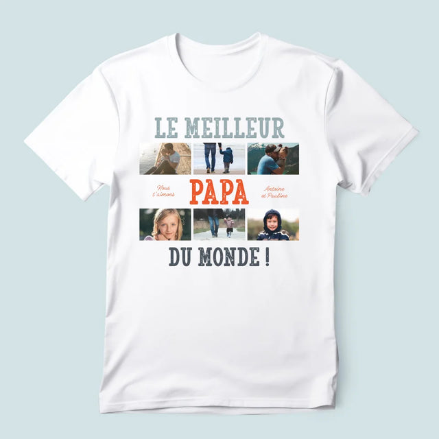 Collage Photo: Le Meilleur Papa Du Monde Photos - T-Shirt Pour Hommes