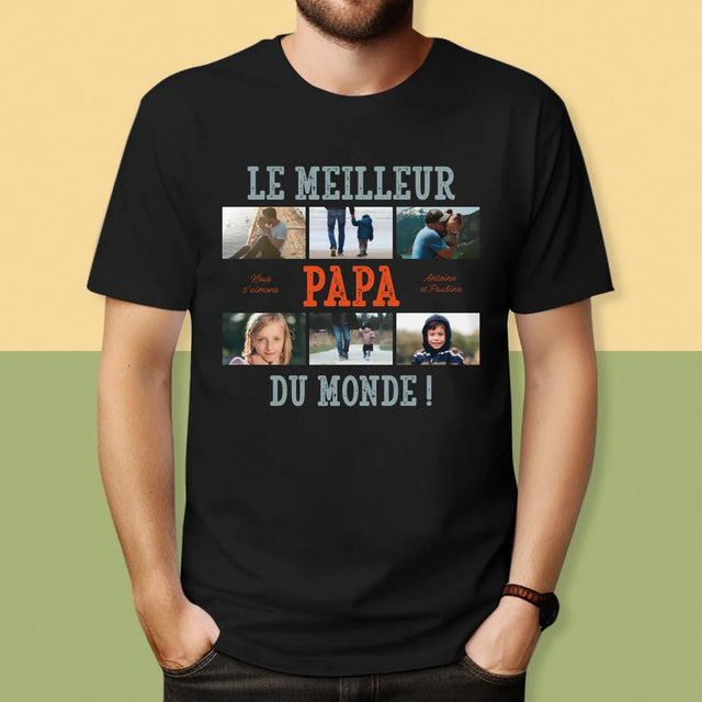 Le Collage Photo: Le Meilleur Papa Du Monde Photos - T-Shirt Pour Hommes