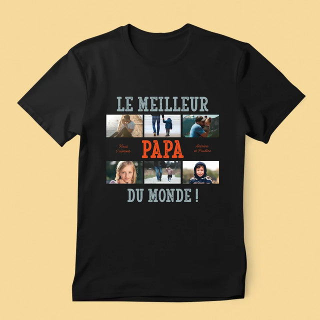 Le Collage Photo: Le Meilleur Papa Du Monde Photos - T-Shirt Pour Hommes