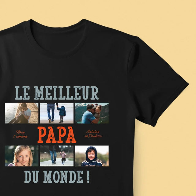 Le Collage Photo: Le Meilleur Papa Du Monde Photos - T-Shirt Pour Hommes