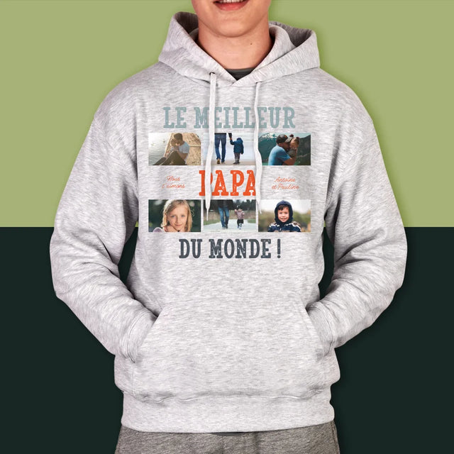 Le Collage Photo: Le Meilleur Papa Du Monde Photos - Sweat À Capuche Pour Hommes