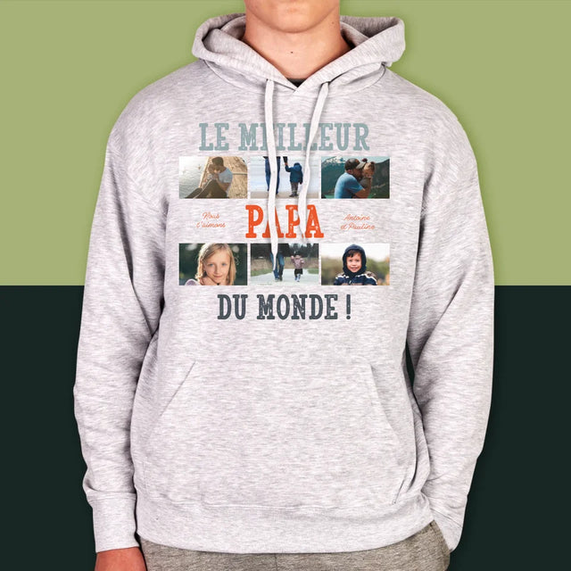 Le Collage Photo: Le Meilleur Papa Du Monde Photos - Sweat À Capuche Pour Hommes