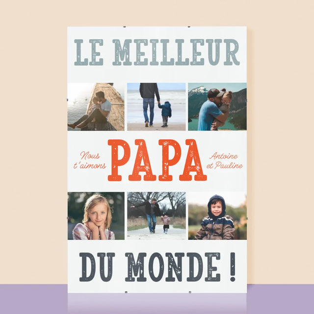 Collage Photo: Le Meilleur Papa Du Monde Photos - Affiche