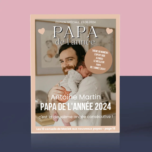 Couverture De Magazine: Papa De L'Année - Bloc Acrylique