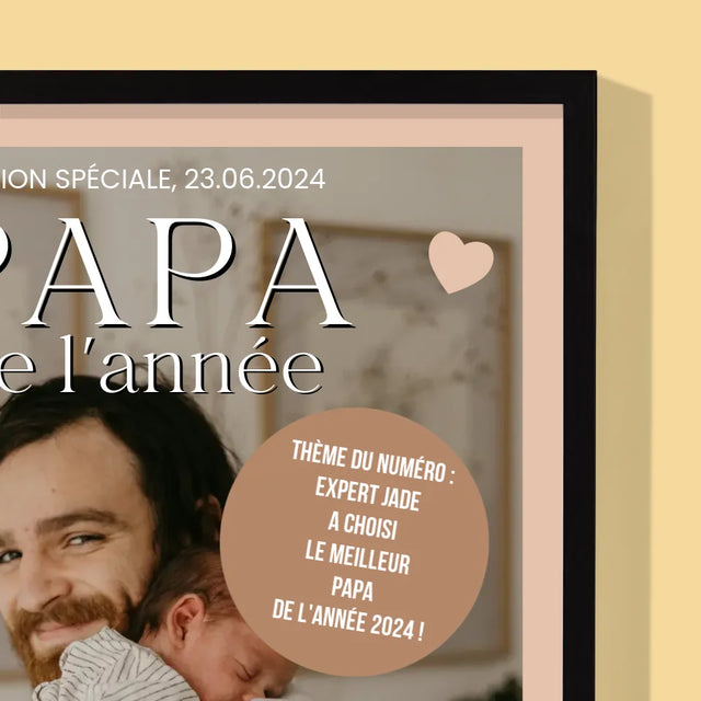 Couverture De Magazine: Papa De L'Année - Impression Encadrée 30X40