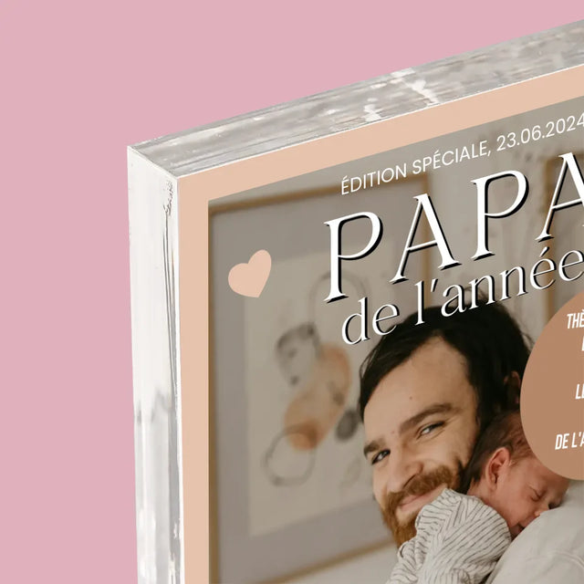 Couverture De Magazine: Papa De L'Année - Bloc Acrylique