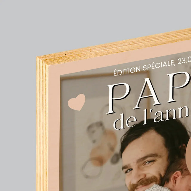 Couverture De Magazine: Papa De L'Année - Impression Sur Bois