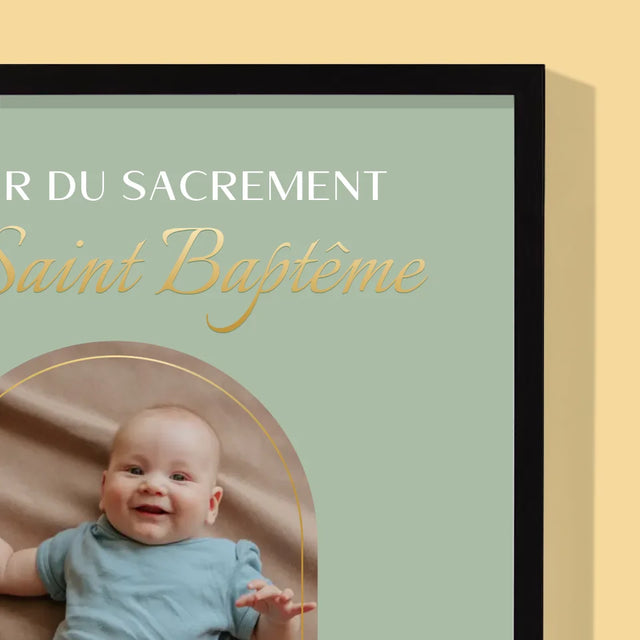 Photo Et Texte: Le Sacrement Du Baptême - Impression Encadrée 30X40