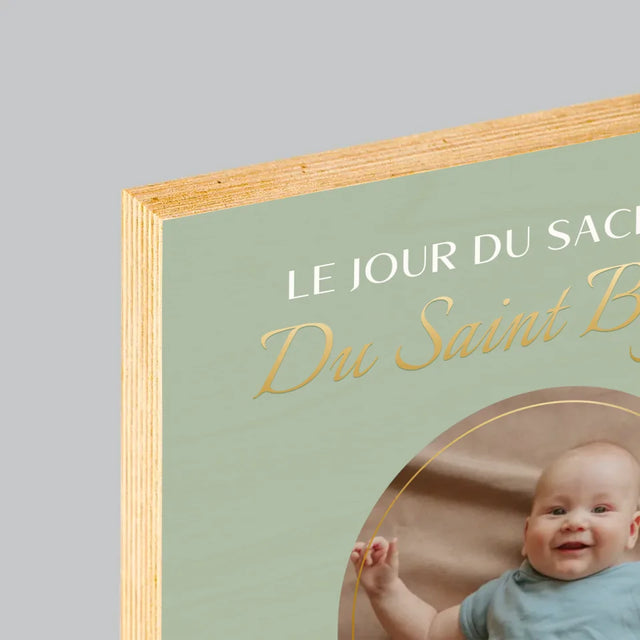 Photo Et Texte: Le Sacrement Du Baptême - Impression Sur Bois